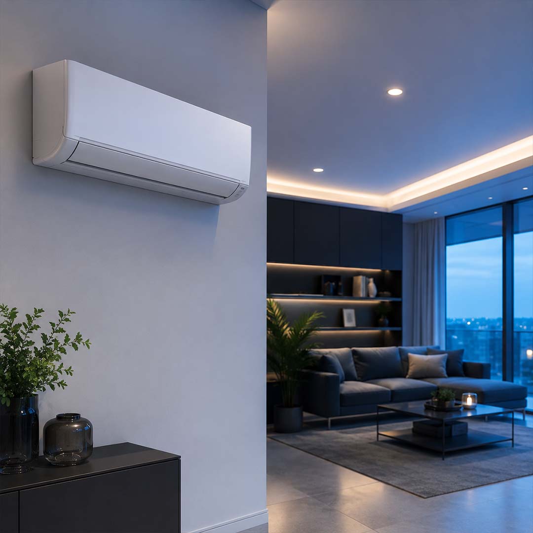 Split system air conditioning installation